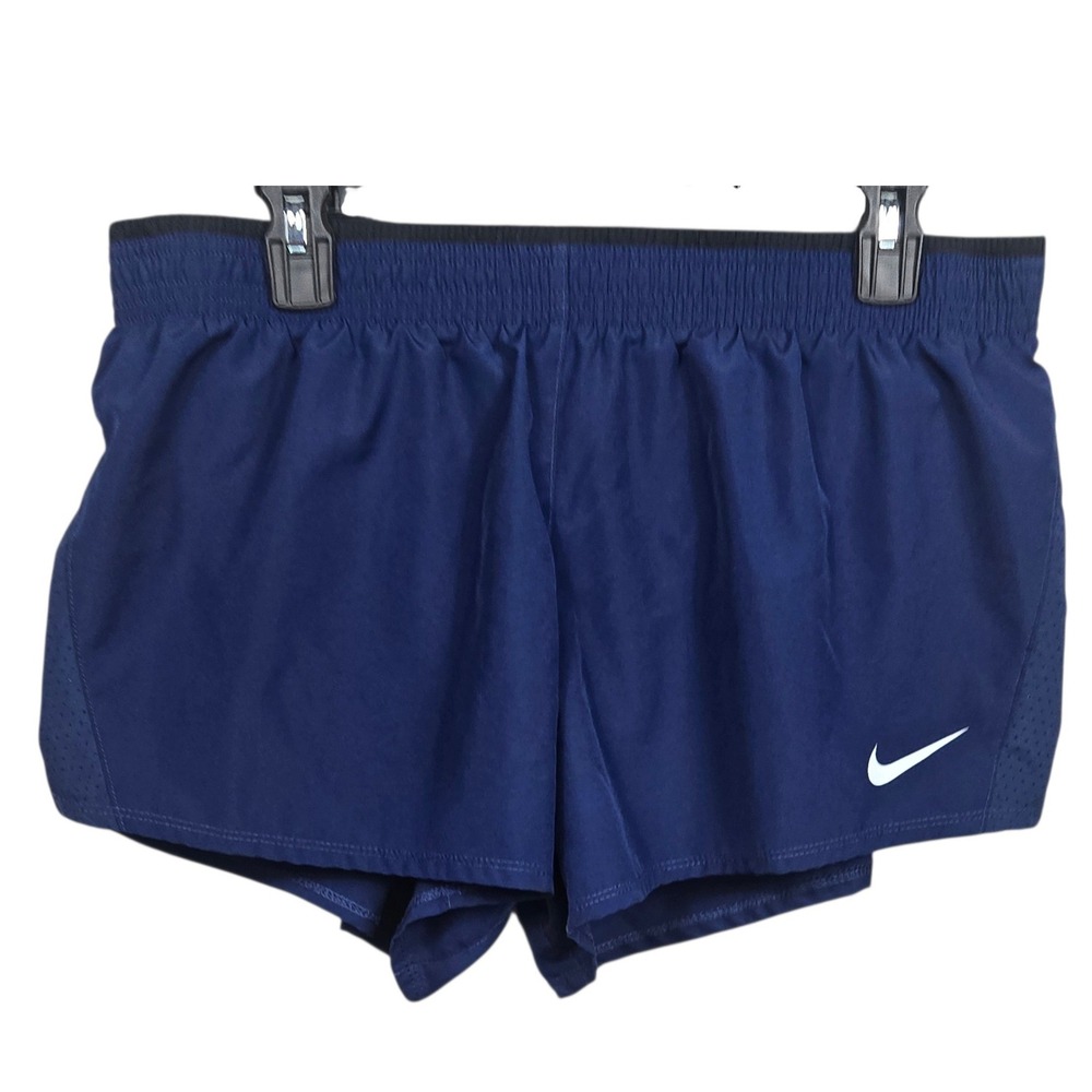 Nike Dri Fit Running Shorts Navy Blue‎ Womens XL Athletic Gym Workout